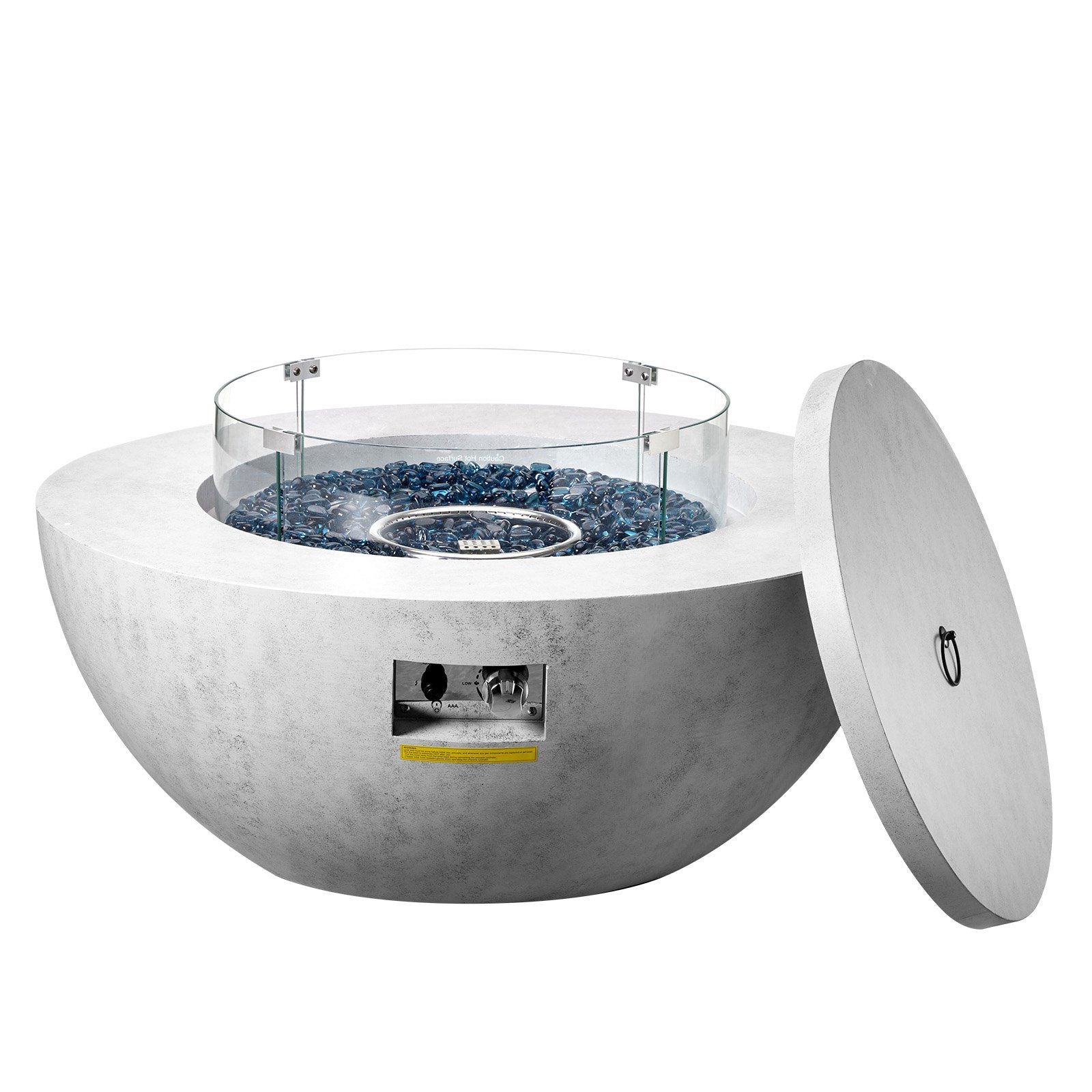 Vevor Propane Fire Pit Outdoor Concrete Gas Fire Pit 39 In Tabletop 50000 Btu